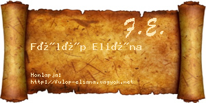 Fülöp Eliána névjegykártya